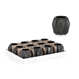 Cumpara ieftin Set 12 vaze flori ceramica neagra Jaymi &Oslash;10x10h