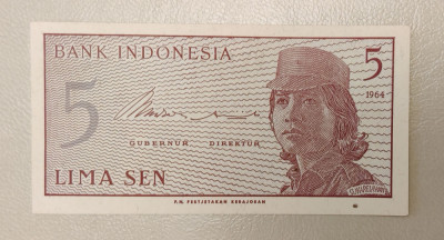 Indonezia - 5 Sen (1964) s875 foto