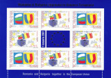 2006 LP 1748 a ROMANIA+BULGARIA IMPREUNA IN UNIUNEA EUROPEANA MINICOALA 8+1 MNH