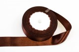 Panglica din satin pentru decorare,maro inchis, 22.5m x 2.5 cm