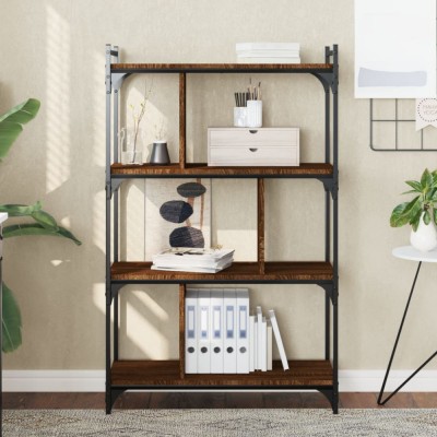 vidaXL Bibliotecă cu 4 niveluri stejar maro 76x32x123 cm lemn compozit foto