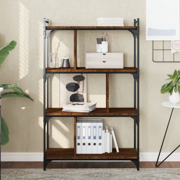 vidaXL Bibliotecă cu 4 niveluri stejar maro 76x32x123 cm lemn compozit
