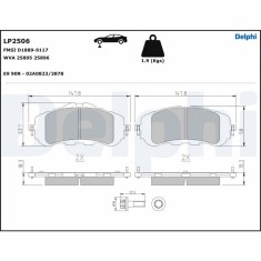 DELPHI LP2506 set placute frana,frana disc foto