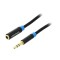 Cablu 0.5m Jack 3.5 mm 3pin mama - Jack 3.5 mm 3pin tata negru