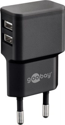 Incarcator retea Goobay, 2x USB-A 2.4 A, negru foto
