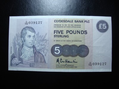 SCOTIA 5 POUNDS 1986 SUPERBA foto