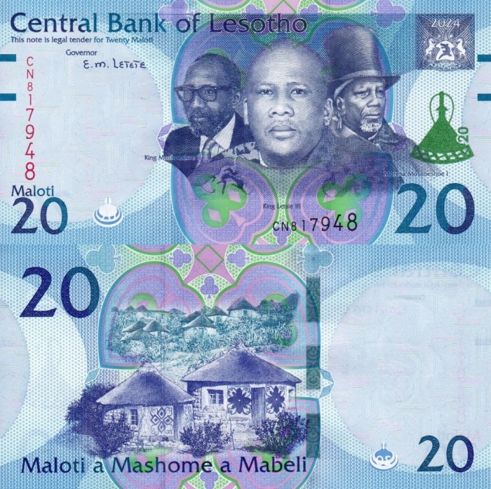 LESOTHO 20 maloti 2024 UNC!!!