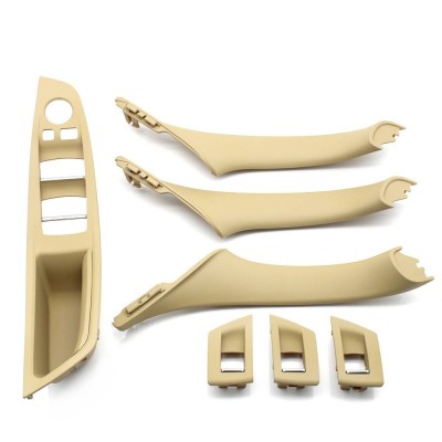 Set 4 manere + 3 ornamente usi interioare, potrivite BMW Seria 5 F10 F11 - Bej foto