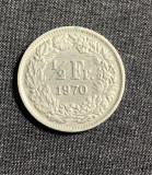 Moneda 1/2 franci 1970 Elvetia, Europa