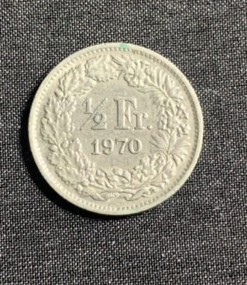 Moneda 1/2 franci 1970 Elvetia foto