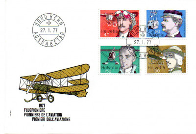 ELVETIA 1977, FDC, Aviatie foto