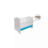 Cumpara ieftin Patut Eurogloria Como fara sertar - Alb cu Albastru + Saltea Cocos 10 cm