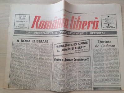 romania libera 17 ianuarie 1990-interviu doina cornea foto