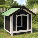 Cumpara ieftin Cușcă de c&acirc;ine, gri, 65x65x61,5 cm, lemn masiv pin
