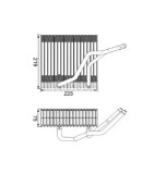 Evaporator aer conditionat 215x225x75mm, MAHLE AE38000S