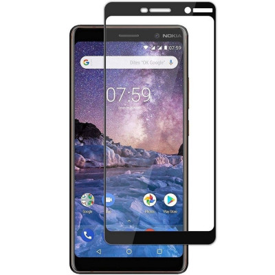 Folie de Sticla 9D Full Glue NOKIA 7.1 Plus (Negru) Smart Glass foto