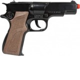 Jucarie Pistol politie Astra, 8 capse, die-cast metal si plastic, negru