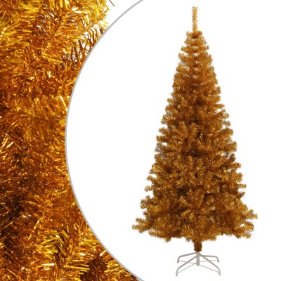 vidaXL Pom de Crăciun artificial cu suport, auriu, 180 cm, PET 321010 foto