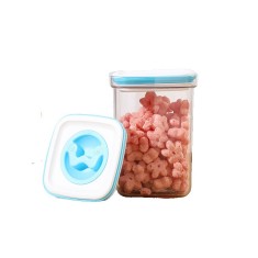 Cutie de Depozitare pentru Bucatarie, Cyrax, 1.3L, din ABS+PET+Silicon, Capac Alb/Albastru, 11.5 x 15 x 8 cm, Transparent foto