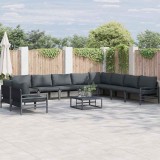 Cumpara ieftin Set de canapele pentru grădină 10 pcs Antracit Oţel
