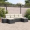 vidaXL Set de canapele pentru grădină cu pernă 6 pcs Negru Rattan poli 3359416