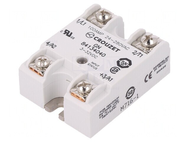 Releu semiconductor 100A 1-fazat 3-32VDC 24-280VAC