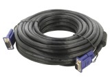 Cablu VGA VCOM 15m D-Sub 15 pini HD Nichelat PVC Negru Filtru Ferita