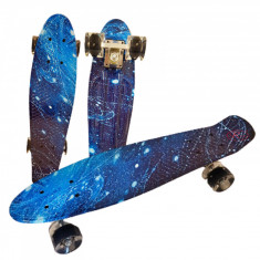 Skateboard cu lumini - 22 55 cm Cruiser Mini Penny Board - Space foto