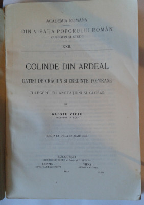 Colinde din Ardeal din 1914 foto