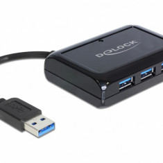 Hub USB cu 3 x USB 3.0 + 1 port Gigabit LAN, Delock 62440