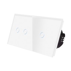 Intrerupator Dublu + Simplu cu Touch din Sticla LUXION SmartElectro IntelligentHouse
