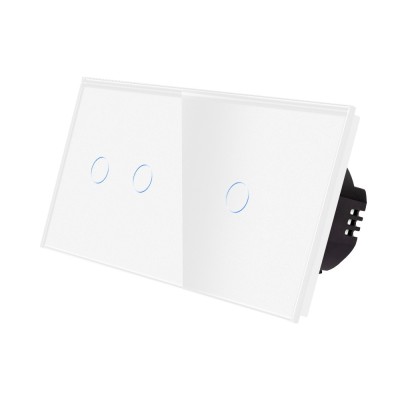 Intrerupator Dublu + Simplu cu Touch din Sticla LUXION SmartElectro IntelligentHouse foto