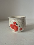 Cănița Sake / Ceai Japoneze &ndash; Ceramică Artizanală, Motiv Floral (6 cm)