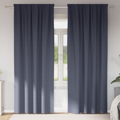 Perdele opace cu perdele 2 pcs Antracit 245 x 140 cm Poliester foto