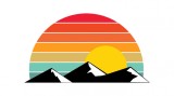 Cumpara ieftin Sticker decorativ Apus Retro, Multicolor, 85 cm, 5408ST, natura si peisaje, Oem