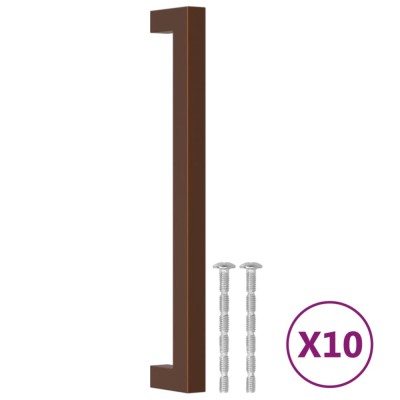 Manere de dulap, 10 buc., bronz, 192 mm, otel inoxidabil foto