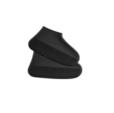 Set protectie incaltaminte Ventoo&reg;, din cauciuc impermeabil, refolosibile, pentru intemperii, ploaie, noroi, zapada, marimea L, 42-45, negru
