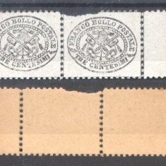 Italy Church State 1868 2 x Coat of arms 3C Mi.20a MNH AM.534