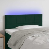 vidaXL Tăblie de pat cu LED, verde &icirc;nchis, 80x5x78/88 cm, catifea 3121645