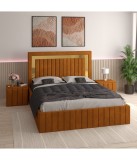 Pat Tapitat Ianis Caramiziu + Saltea Lux Ortopedica + Noptiere Tapitate 160x200cm