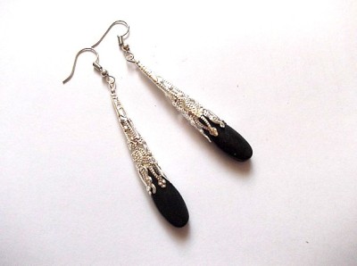 cercei howlite negru 46865 foto