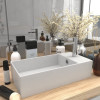 Chiuveta de baie cu preaplin, alb mat, ceramica GartenMobel Dekor, vidaXL