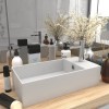 VidaXL Chiuvetă de baie cu preaplin, alb mat, ceramică 146987