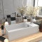 Chiuveta de baie cu preaplin, alb mat, ceramica GartenMobel Dekor