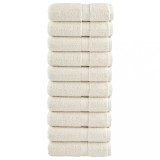 vidaXL Prosoape de baie premium SOLUND, 10 buc., crem, 30x30 cm, 600 g/m&sup2;