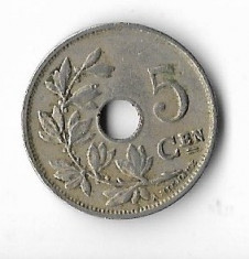 Moneda 5 centimes 1920 - Belgia (Belgie) foto