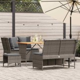 Gossi set canapea de gradina cu perne, 5 piese, gri, poliratan