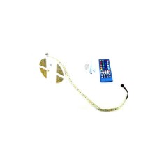 Rola banda 12V cu 1 rand LED SMD 5050 ALB si 1 rand LED SMD RGB 60led/m IP65 + telecomanda 40 taste Automotive TrustedCars
