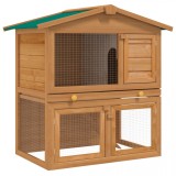 Cușcă Iepuri Exterior VidaXL, 3 Uși, Lemn, 94x60x98cm, Rezistentă Intemperii, Accesorii Animale Mici