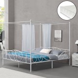 Pat baldachin Finstrom W180 cu saltea si gratar alb mat [en.casa] HausGarden Leisure